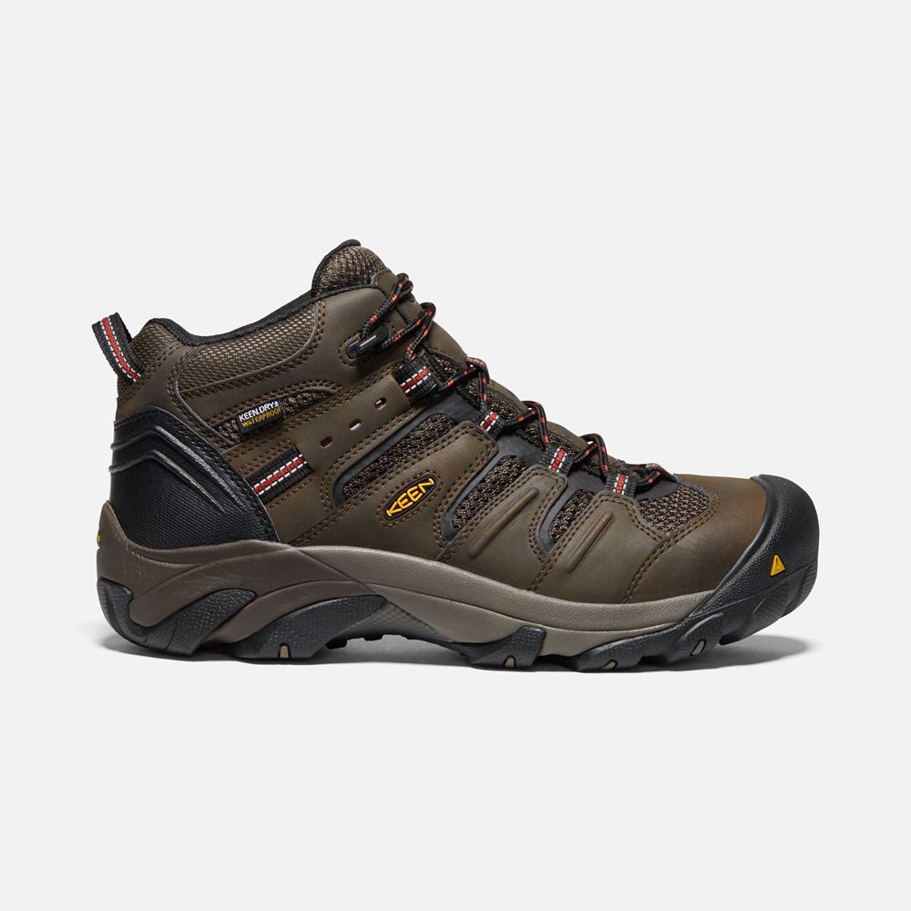 Keen Trekking Bot Erkek Kahverengi - Lansing Mid Waterproof (Steel Toe) - Türkiye VCJQ43527